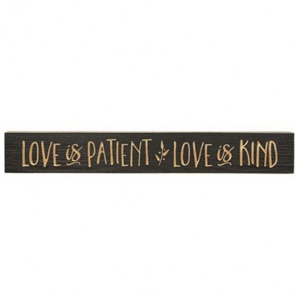 G9903 Love is Patient, Love is Kind, Dark Gray Engraved wood block 