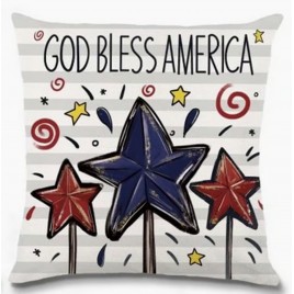 6VM69529Q53 God Bless America Stars Patriotic Pillow(no insert just pillow cover