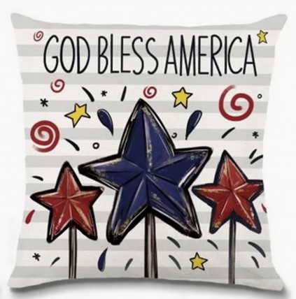 6VM69529Q53 God Bless America Stars Patriotic Pillow(no insert just pillow cover 6VM69529Q53 God Bless America Stars Patriotic Pillow(no insert just pillow cover