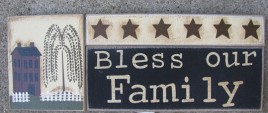 GJHA0555B-Bless our Family Wood Block 