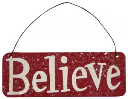 GJHX8394 Glitter Believe Ornament   GJHX8394 Glitter Believe Ornament