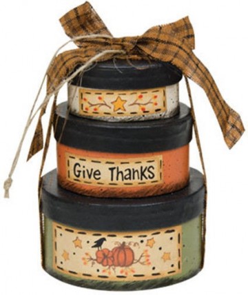 Give Thanks Nesting Boxes GM3775 - Fall s/3 Nesting Boxes Paper Mache'  Give Thanks Nesting Boxes GM3775 - Fall s/3 Nesting Boxes Paper Mache'
