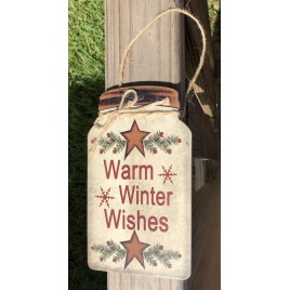 Primitive Wood 206-79098NB Blessings Pine Cones mason Jar 