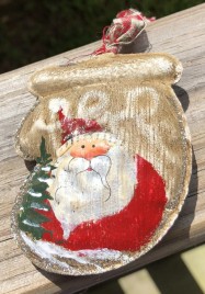 65214 Santa Metal Stocking with Red Hat 