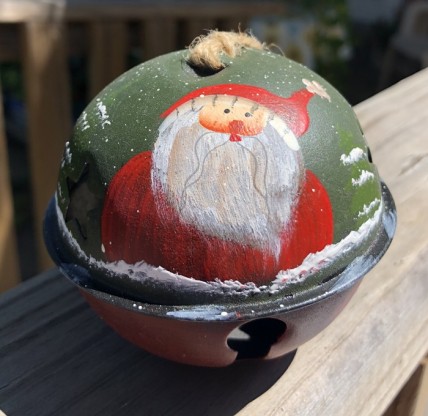   63066SG - Santa Bell Ornamnet Green Ball