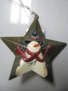OR201 - Snowman Metal Red Scarf Christmas Ornament OR201 - Snowman Metal Red Scarf Christmas Ornament