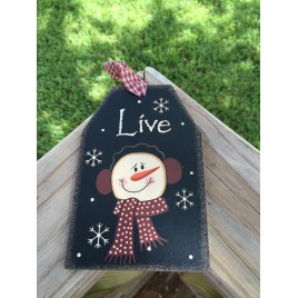  Primitive Wood Gift Tag 206-69483 Live Snowman Tag Ornament 