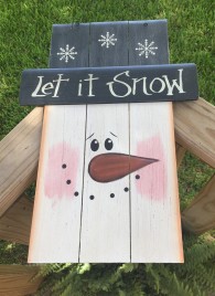 Snowman Decor 6241LIS - Snowman Let it Snow Top Hat and Face Wood