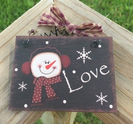  5780L  - Love Snowman Sign 