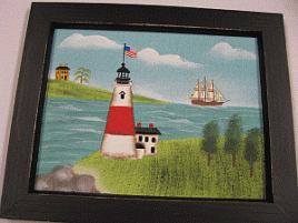 CAN6 Wood Framed Canvas Lighthouse 