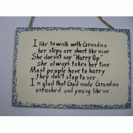 WS-2C I like to walk with Grandma wood sign 