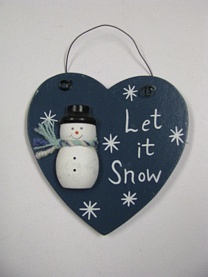 WD1055 Let it Snow Snowman Wood Heart WD1055 Let it Snow Snowman Wood Heart