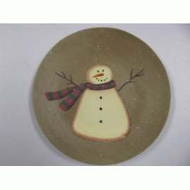 Primitive Wood Plate NEW 3 Snowman Plate 