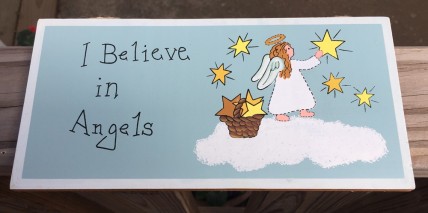 I Believe in Angels Wood Sign