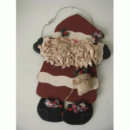 106CC- Santa with rag beard and burlap bag