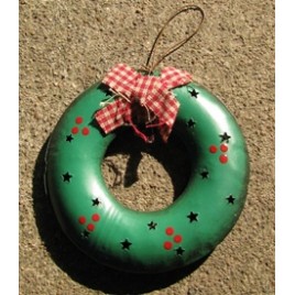 Christmas Ornament OR310 Christmas Wreath Tin Christmas Ornament OR310 Christmas Wreath Tin