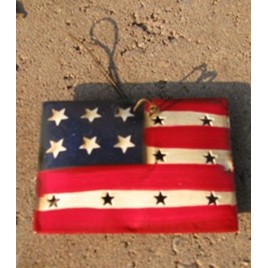 OR318- Flag Christmas Ornament Metal 
