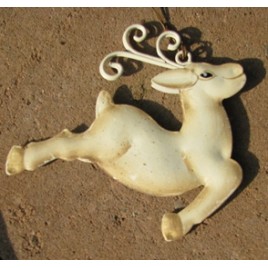 OR-502 White Metal Flying Deer Ornament OR-502 White Metal Flying Deer Ornament