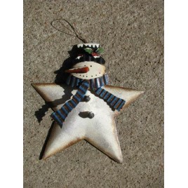 OR-607 Metal Snowman with Blue Scarf 
