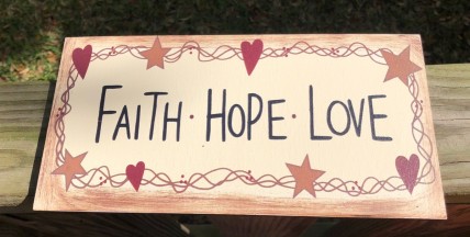 P113 Faith Hope Love wood sign P113 Faith Hope Love wood sign