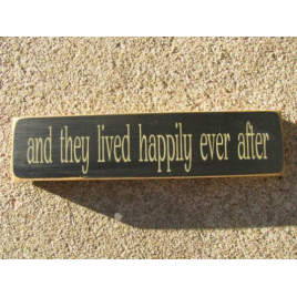 Primitive Wood Block T1495 And They Lived Happily ever after 
