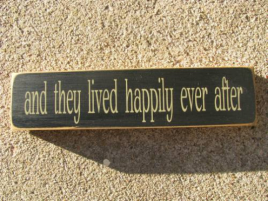 Primitive Wood Block T1495 And They Lived Happily ever after 