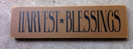 Primitive Wood Block T1999 Harvest Blessings Primitive Wood Block T1999 Harvest Blessings