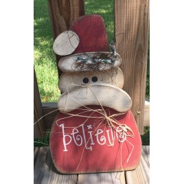 Believe Wood Santa 