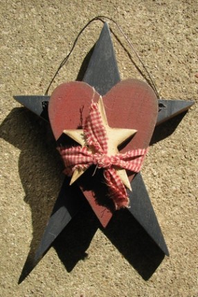 WD468 - Red White Blue Wood Star WD468 - Red White Blue Wood Star