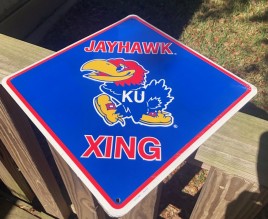XS67005-Kansas Jayhawks  XING aluminum sign