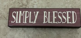 06-263-RED Simply Blessed mini wood block