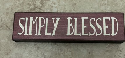 06-263-RED Simply Blessed mini wood block