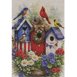 8KM3152705 Red White Blue Patriotic Birdhouse garden flag