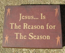 bj1063 Jesus is the Reason for the Season wood block 
