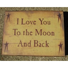 BJ1009 I love you to the moon & back wood block 