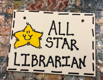 C3200-All Star Librarian wood sign 