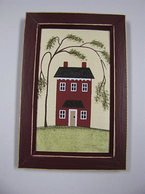 Primitive Canvas wood framed Sign CAN52- Salt Grass House 