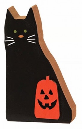 G38023 Chunky Block Cat and Jack wood shelf sitter G38023 Chunky Block Cat and Jack wood shelf sitter
