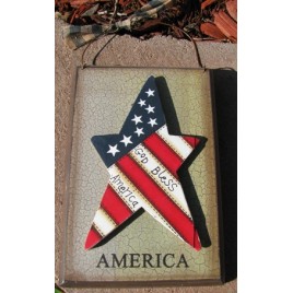 CWP1 - 3D Crackle -God Bless America Wood Sign