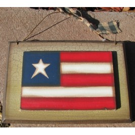 Patriotic Wood Flag CWP6 -  Flag 3D Crackle Plaque 