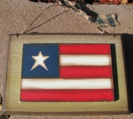Patriotic Wood Flag CWP6 -  Flag 3D Crackle Plaque 