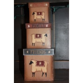 803027 Faith Family Friends sheep nesting boxes set of 3 