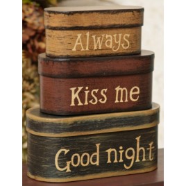 8B2990 - Always Kiss me Goodnight set of 3 nesting boxes 