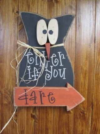 Primitive Wood Fall Owl Enter if you Dare Arrow Primitive Wood Fall Owl Enter if you Dare Arrow