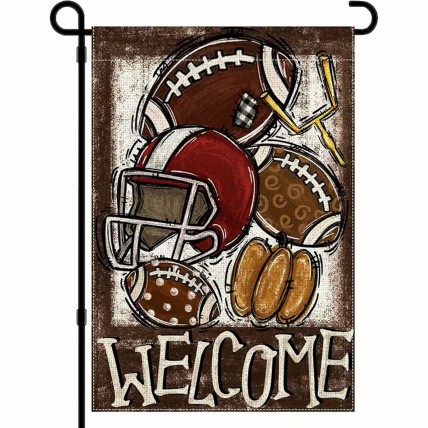 FR1368299 Welcome Double-Sided Garden Flag for Autumn Football with Pumpkin FR1368299 Welcome Double-Sided Garden Flag for Autumn Football with Pumpkin