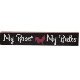 33528MR - My Roost, My Rules mini wood block  33528MR - My Roost, My Rules mini wood block