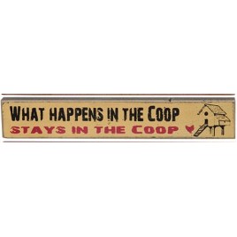 33528WH What Happens in the Coop, Stays in the Coop mini wood block  33528WH What Happens in the Coop, Stays in the Coop mini wood block