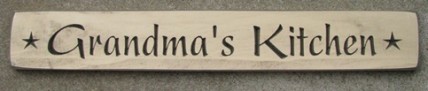 G9014GK - Grandma's Kitchen Distressed Engraved Wood Block 