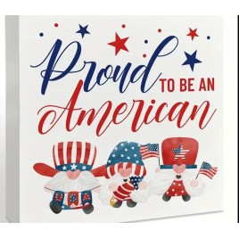 GH84918 Proud to be an American wood block
