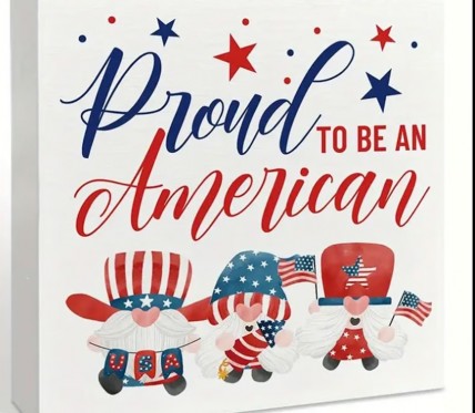 GH84918 Proud to be an American wood block GH84918 Proud to be an American wood block